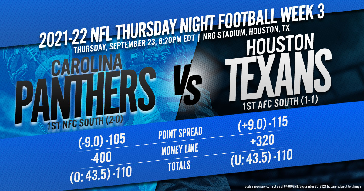 2021-22 NFL Thursday Night Football Week 3: Carolina Panthers vs. Houston Texans