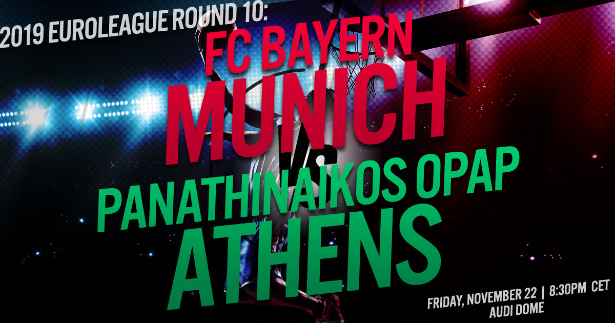2019 EuroLeague Round 10: FC Bayern Munich vs. Panathinaikos Opap Athens