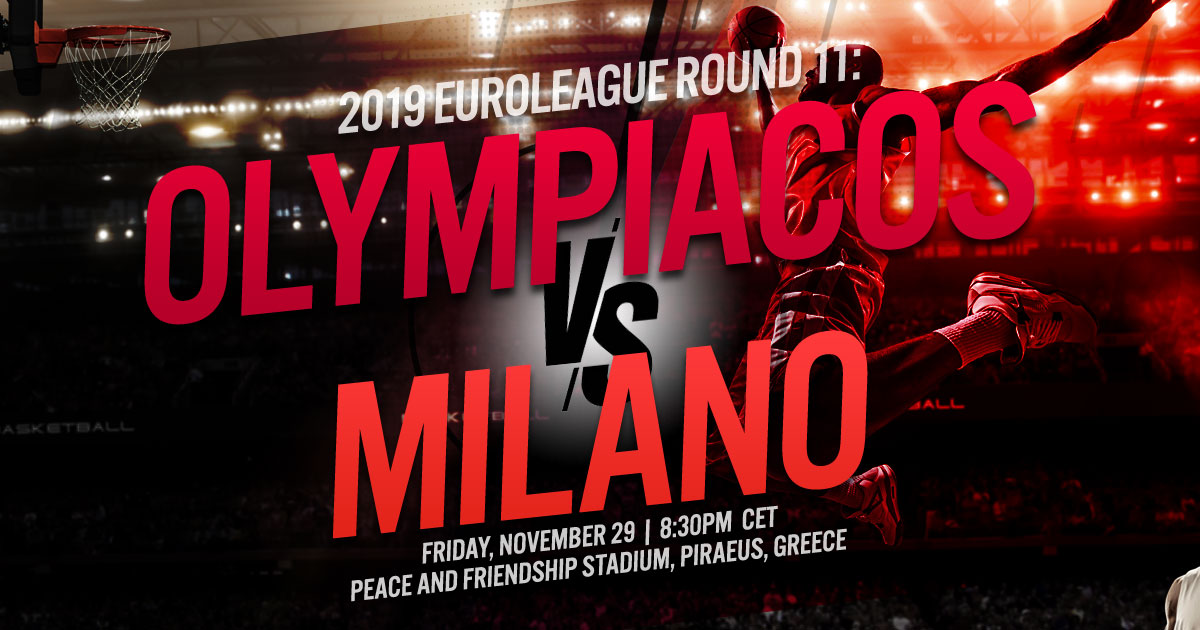 2019 EuroLeague Round 11: Olympiacos Piraeus vs. AX Armani Exchange Milan