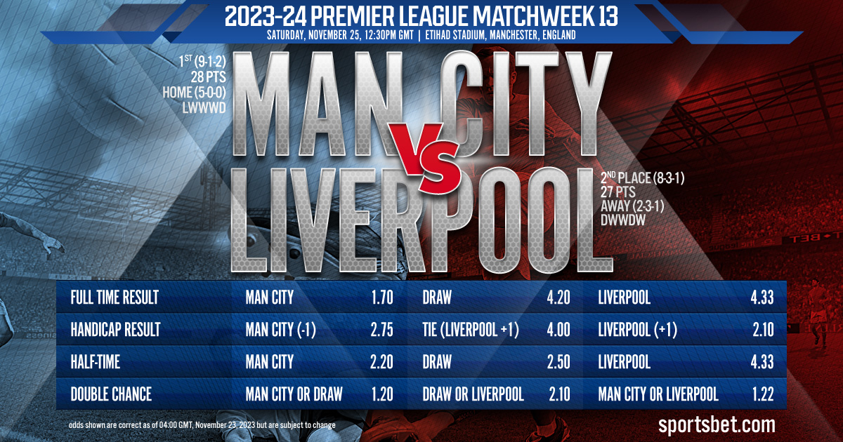 2023-23 Premier League Matchweek 13: Manchester City vs. Liverpool