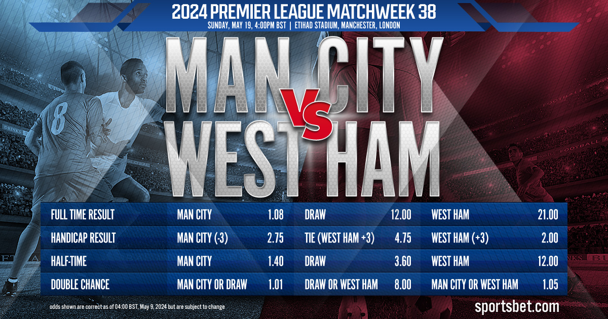 2024 Premier League MW38 Preview - Man City vs West Ham: Can the Hammers spoil the Blues' title aspirations?